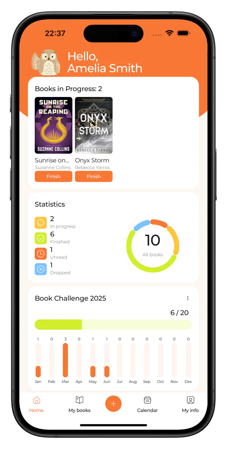 LibRoom app: Personal Stats & Reading Goal